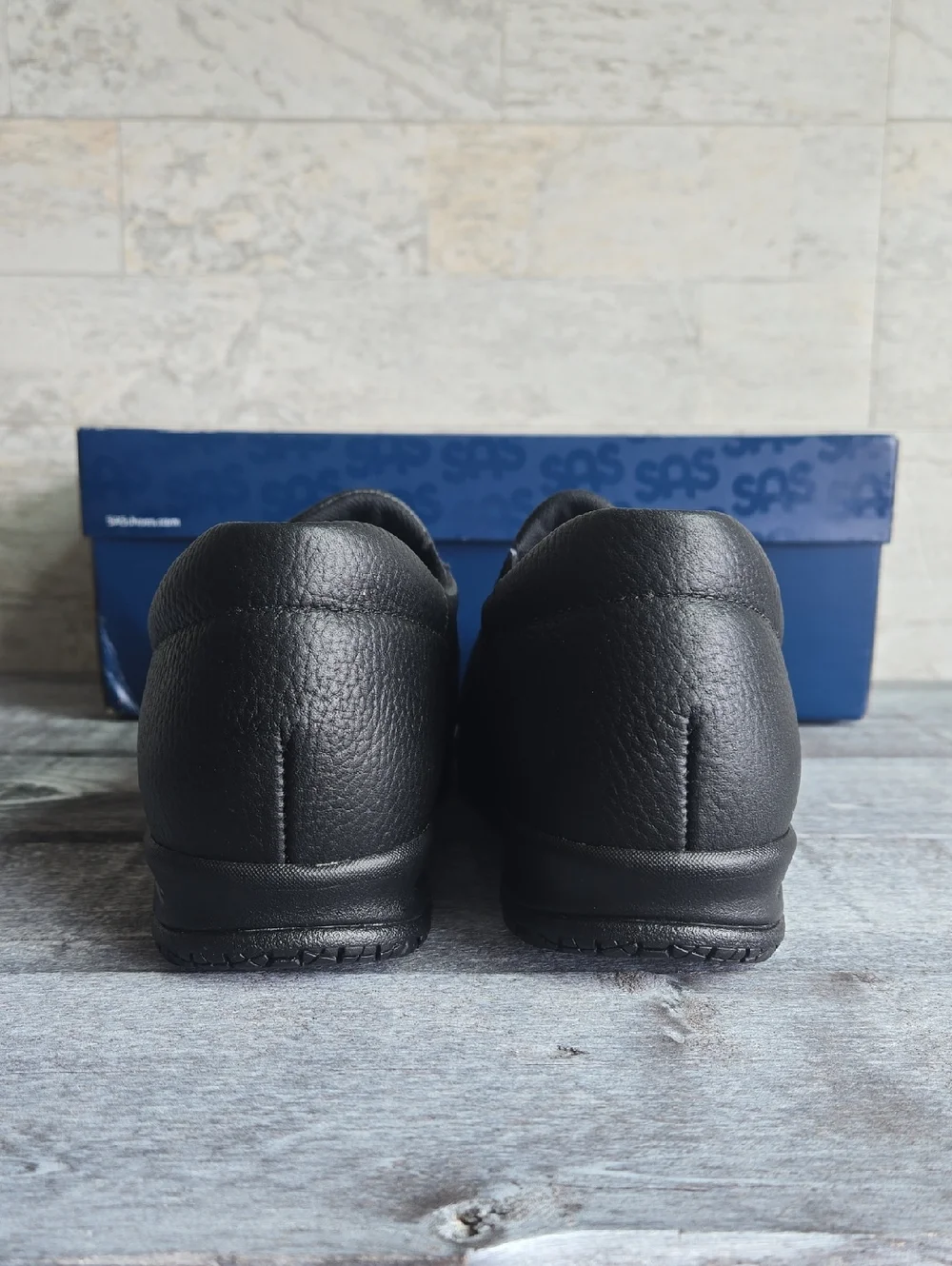 NWT SAS Patriot SR Black Slip Resistant Slide On Loafers SIZE 6.5 In Box - Picture 9 of 11